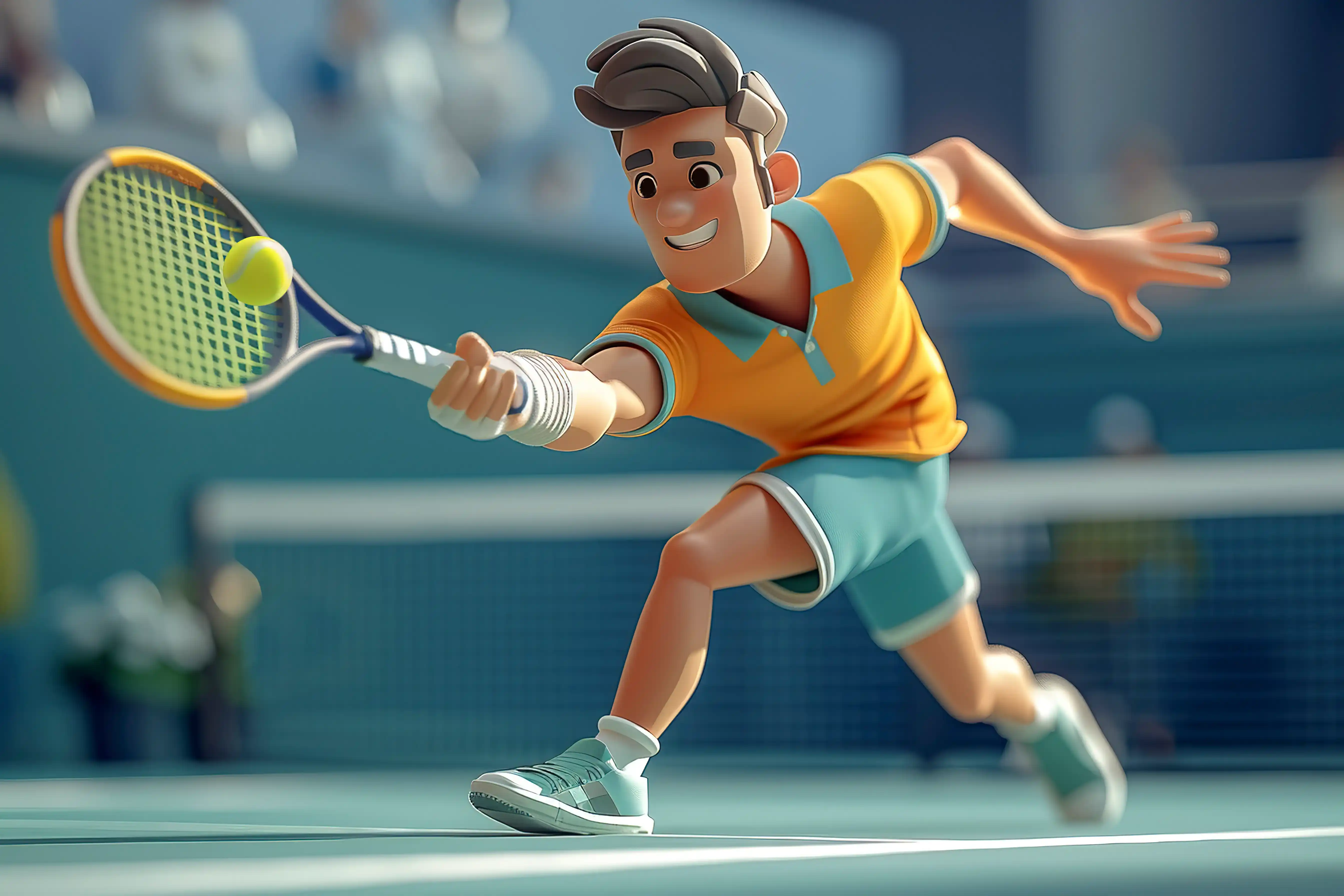 Tennis player in action